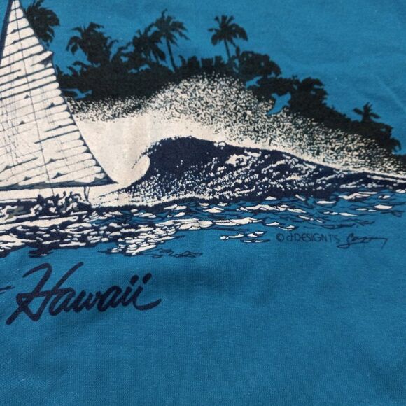 Vintage Design T's Hawaii Sailing Single stitch T-shirt - Picture 3 of 8
